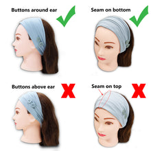 Load image into Gallery viewer, 2 Pack Wide Headbands with Mask Button Holder Ear Pain Relief Sport Headbands