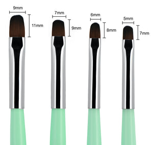 4 Pieces Gel Nail Brush Set (Size 6, 8, 10, 14)