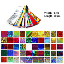 Load image into Gallery viewer, 50 Pieces Nail Foil Transfer Stickers, Laser Galaxy Starry Sky Nail Art Decorations