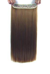 22 Inches Straight Half Head Clip In Synthetic Hair Extensions