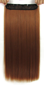 22 Inches Straight Half Head Clip In Synthetic Hair Extensions