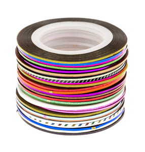 30 Mixed Colors Nail Art Striping Tapes