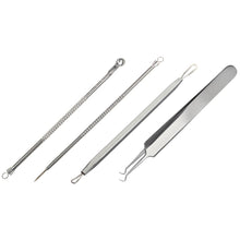Load image into Gallery viewer, 4 Pieces Blackhead Remover Pimple Extractor Popper Tool Kit