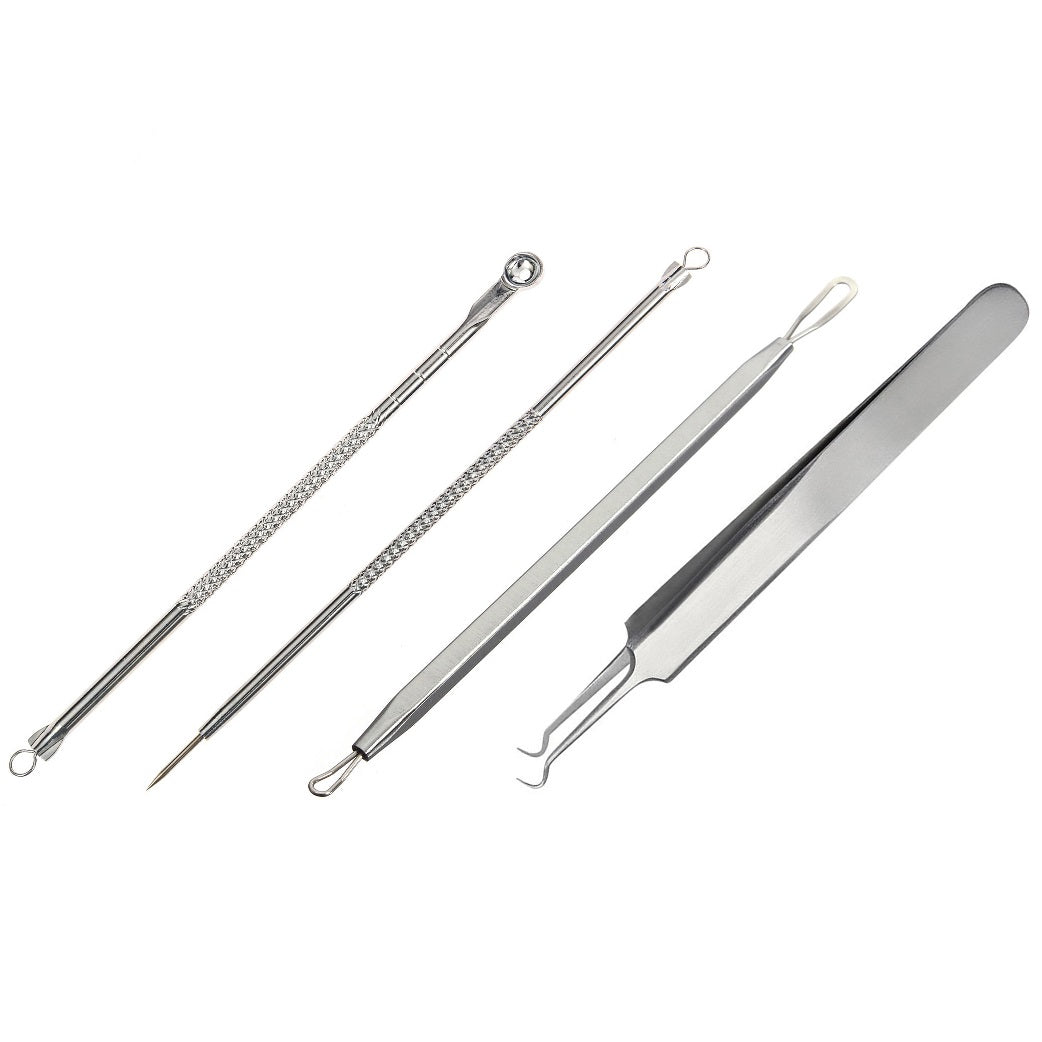 4 Pieces Blackhead Remover Pimple Extractor Popper Tool Kit