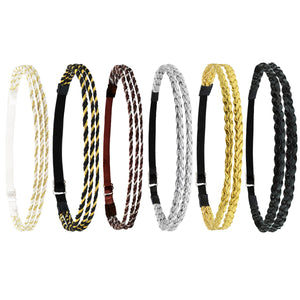 6pcs Adjustable Braided Headband Women Hair Accessory Disco Hippie Boho Bohemian