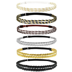 6pcs Adjustable Braided Headband Women Hair Accessory Disco Hippie Boho Bohemian