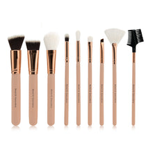 Load image into Gallery viewer, 9 Pieces Makeup Brush Set, Vegan Cruelty-Free Synthetic Bristles
