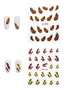 5 Sheets Nail Art Water Slide Decals Transfer Stickers