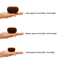 Load image into Gallery viewer, 3 Pieces Hair Donut Bun Maker (Brown - L, M, S)