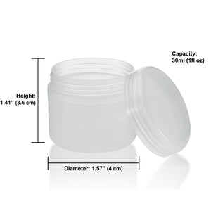 24 Pack White Translucent Cosmetic Plastic Cream Jars Containers with Lids and Sealing Discs