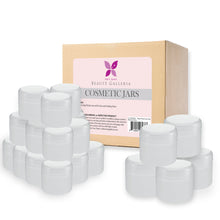 Load image into Gallery viewer, 24 Pack White Translucent Cosmetic Plastic Cream Jars Containers with Lids and Sealing Discs