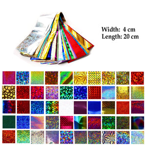 50 Pieces Nail Foil Transfer Stickers, Laser Galaxy Starry Sky Nail Art Decorations