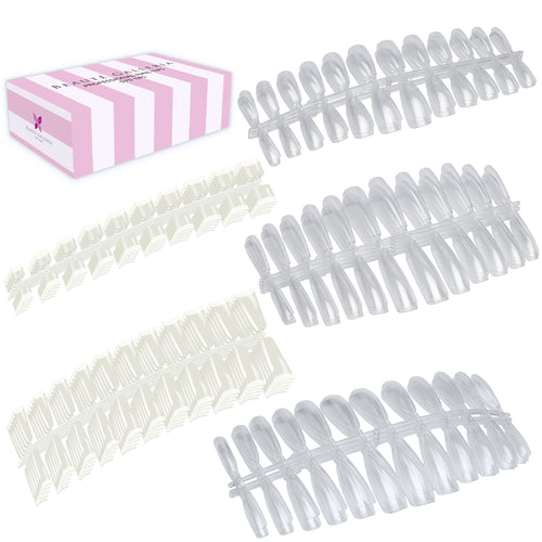 5 Style Gel Acrylic Fake Nail Tips Pre-shape Nail Extension Half Full Cover False Nails (Pack of 570)