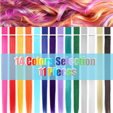 Load image into Gallery viewer, 11 Pieces Single Color 21 Inches Straight Party Highlights Clip In Synthetic Hair