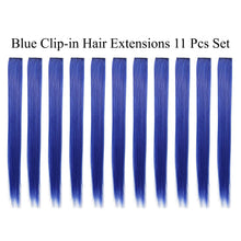 Load image into Gallery viewer, 11 Pieces Single Color 21 Inches Straight Party Highlights Clip In Synthetic Hair