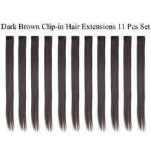 Load image into Gallery viewer, 11 Pieces Single Color 21 Inches Straight Party Highlights Clip In Synthetic Hair