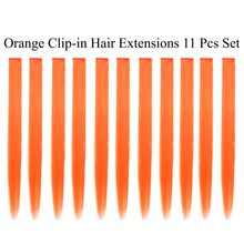Load image into Gallery viewer, 11 Pieces Single Color 21 Inches Straight Party Highlights Clip In Synthetic Hair