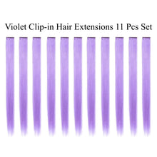 Load image into Gallery viewer, 11 Pieces Single Color 21 Inches Straight Party Highlights Clip In Synthetic Hair