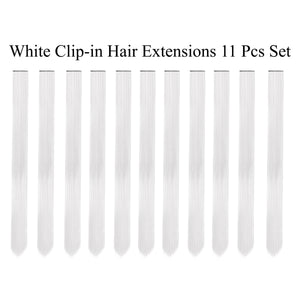 11 Pieces Single Color 21 Inches Straight Party Highlights Clip In Synthetic Hair