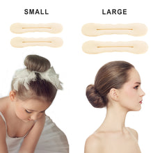 Load image into Gallery viewer, 4 Pieces Beige Blonde Magic Hair Bun Maker Foam Sponge Bun Twist Shaper