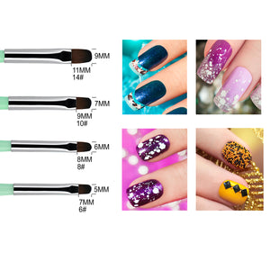 4 Pieces Gel Nail Brush Set (Size 6, 8, 10, 14)