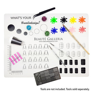 Rollable Silicone Nail Art Stamping Mat for Reverse Stamping